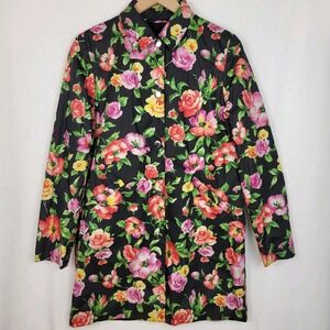 VTG 90s Jones New York Reversible Botanical Floral Coat Petite PP Cottagecore
